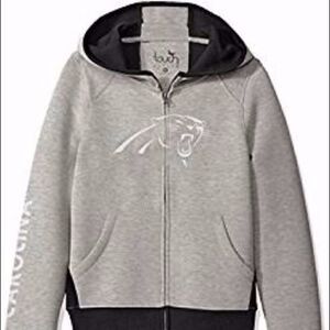 Panthers Grey Reflective Logo Zip Up Hoodie - Size Small